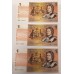 AUSTRALIA 1972 . ONE 1 DOLLAR BANKNOTES . PHILLIPS/WHEELER . CONSECUTIVE TRIO